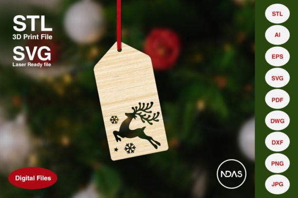Christmas Gift Tag with Jolly Reindeer
