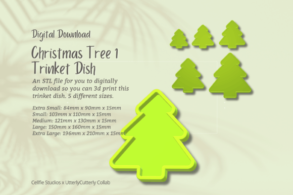 Christmas Tree Trinket Dish STL File - D: A Minimalist Digital Download for 3D Printing