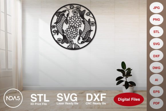 Couple Fish Wall Decor Laser Cut File: A Versatile Digital Resource for Makers