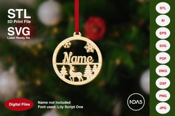 Custom Name Christmas Decor with Deer: A Versatile Digital Asset for Creators