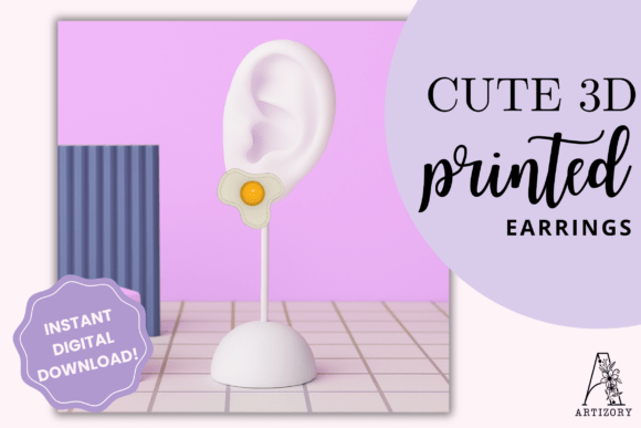 Fried Egg Earring STL Files: A Breakfast-Themed Design for Modern Makers
