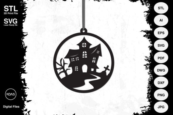 Halloween Haunted House Decor Ornament