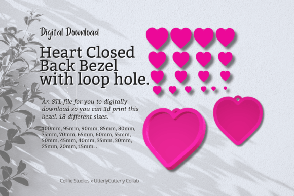 Heart 1 Closed Back Bezel STL File