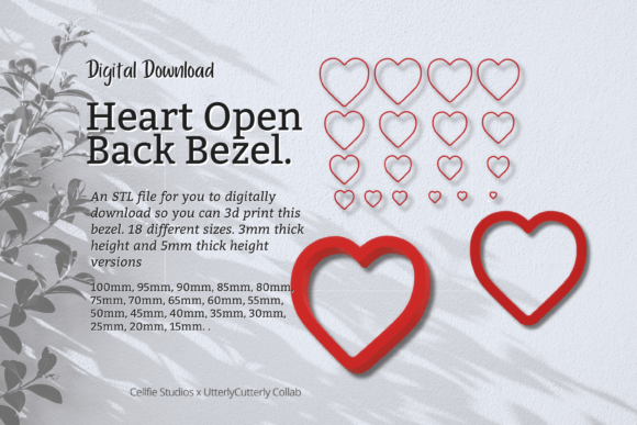 Heart 1 Open Back Bezel STL File - Digit: A Versatile Resource for Resin and Filament Creations