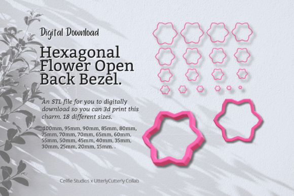 Hexagonal Flower 1 Open Back Bezel STL F