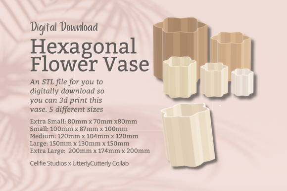 Hexagonal Flower Vase Planter Pot 1 STL: A Modern Design Asset
