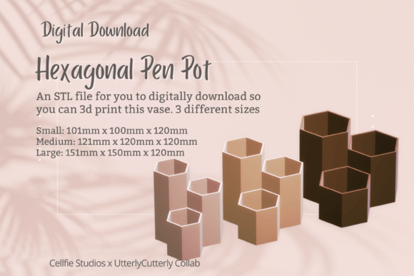 Hexagonal Pen Pot 1 STL File - Digital D