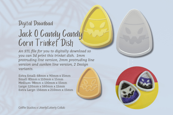 Jack O Candy Corn Dish STL File - Digita