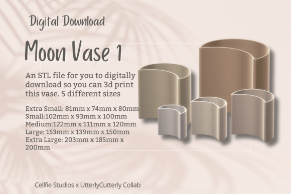 Moon Vase 1 STL File - Digital Download