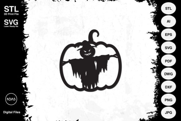 Scarecrow on Pumpkin Halloween Decor