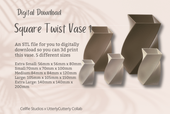 Square Twist 1 STL File: Minimalist Home Decor