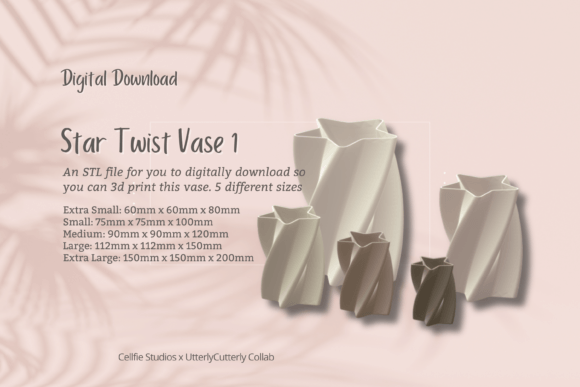 Star Twist 1 Vase STL File - Digital Dow